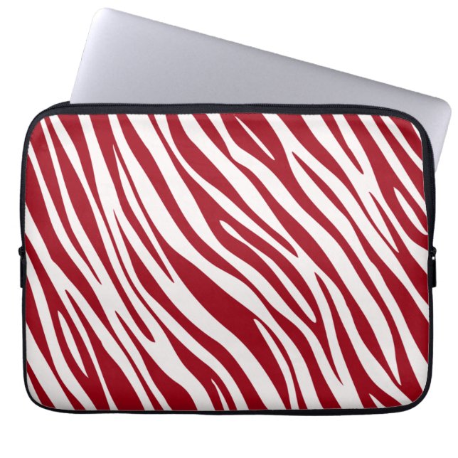 Capa Para Notebook Listras Animais Zebra Vermelha da Moda (Frente)