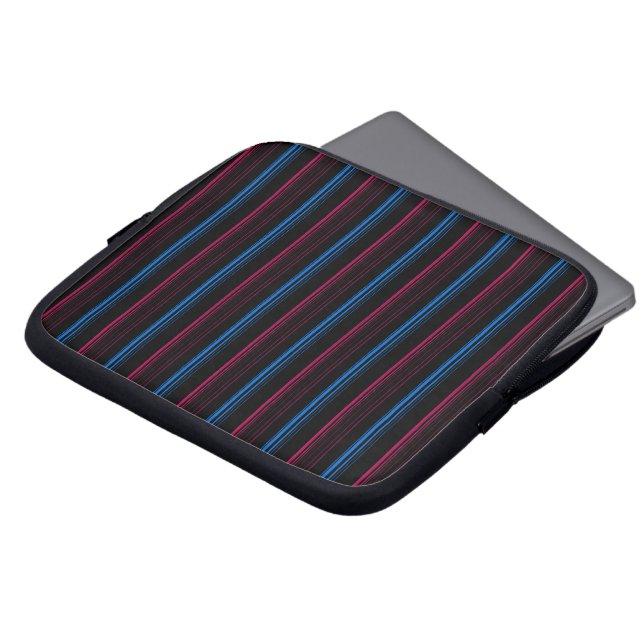 Capa Para Notebook Listras azuis rosa fofas  (Frente Topo)
