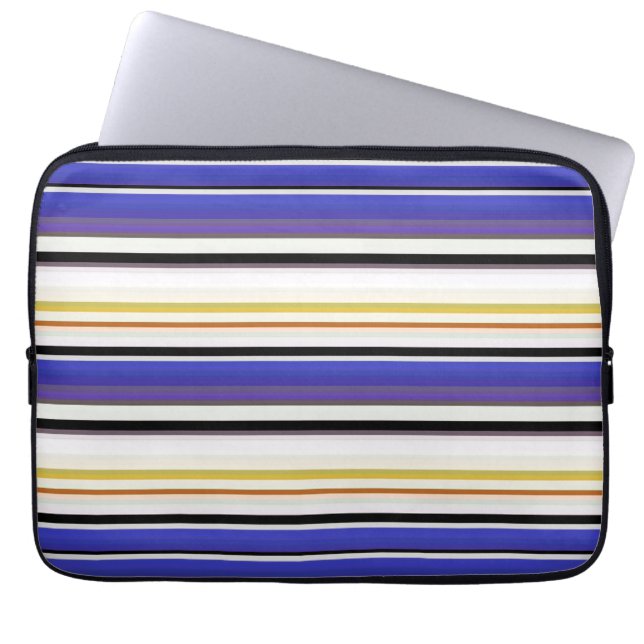 Capa Para Notebook Listras brancas e brancas (Frente)