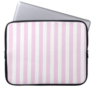 Capa Para Notebook Listras brancas e cor-de-rosa pálido