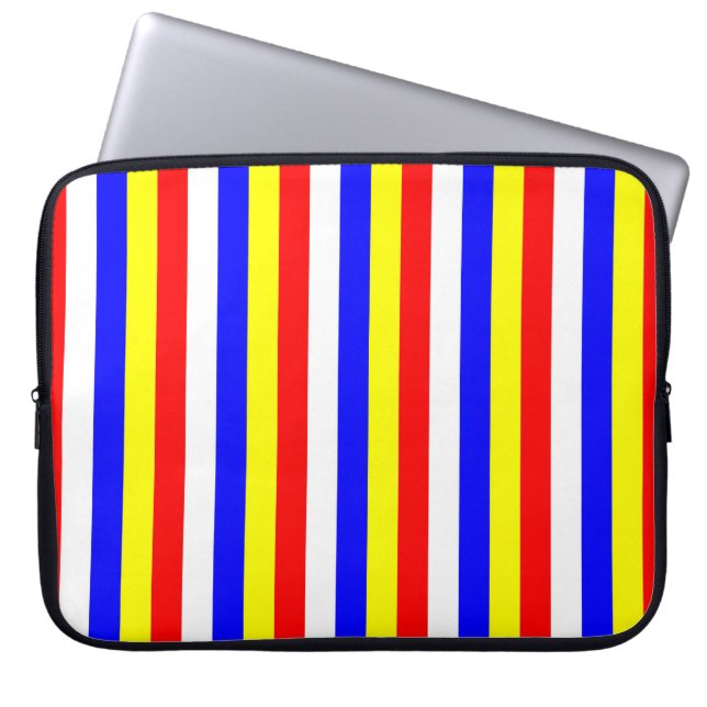Capa Para Notebook listras da bandeira de Cabo Verde padrão de símbol (Frente)
