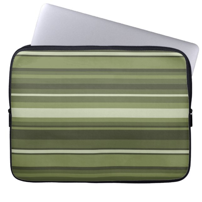 Capa Para Notebook listras de verde-oliva (Frente)