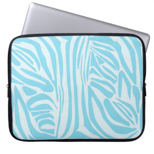 Capa Para Notebook Listras de Zebra Azuis e Brancas em Negrito