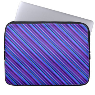Capa Para Notebook Listras diagonais em azul e roxo