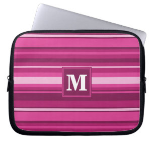 Capa Para Notebook Listras do Monogramas fuchsia