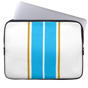 Capa Para Notebook Listras Gêmeas de Corrida Azul Céu Branco Profissi