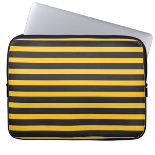 Capa Para Notebook Listras Horizontais Amarelas e Pretas Geométrico A