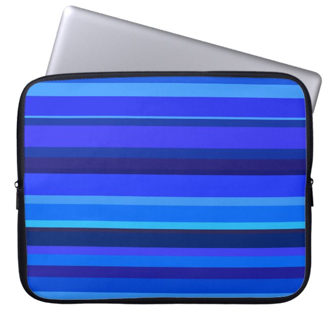Capa Para Notebook Listras horizontais azuis (Frente)
