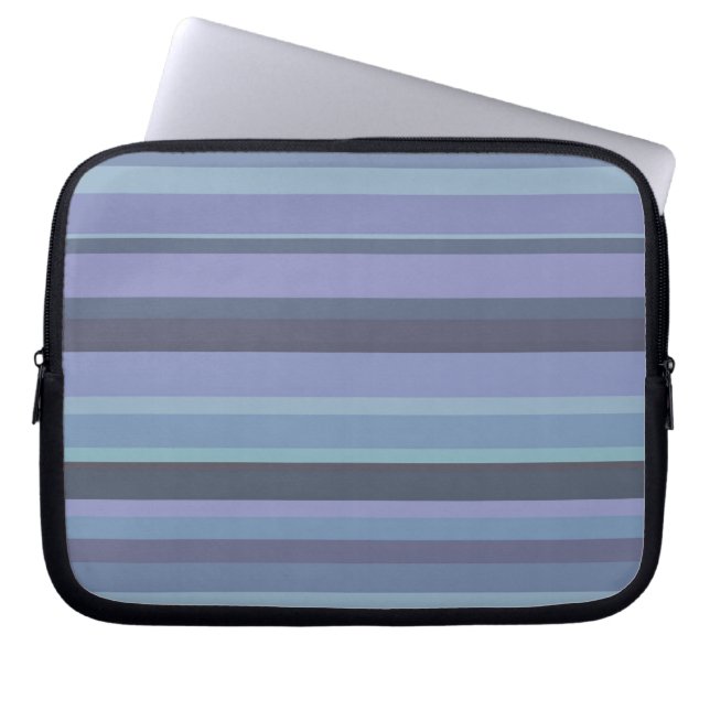 Capa Para Notebook Listras horizontais de cinza azul (Frente)