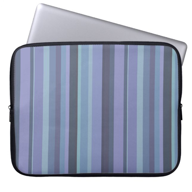 Capa Para Notebook Listras horizontais de cinza azul (Frente)