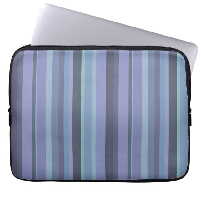 Capa Para Notebook Listras horizontais de cinza azul (Frente)