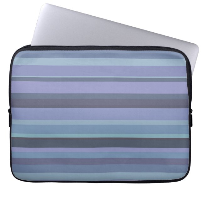 Capa Para Notebook Listras horizontais de cinza azul (Frente)