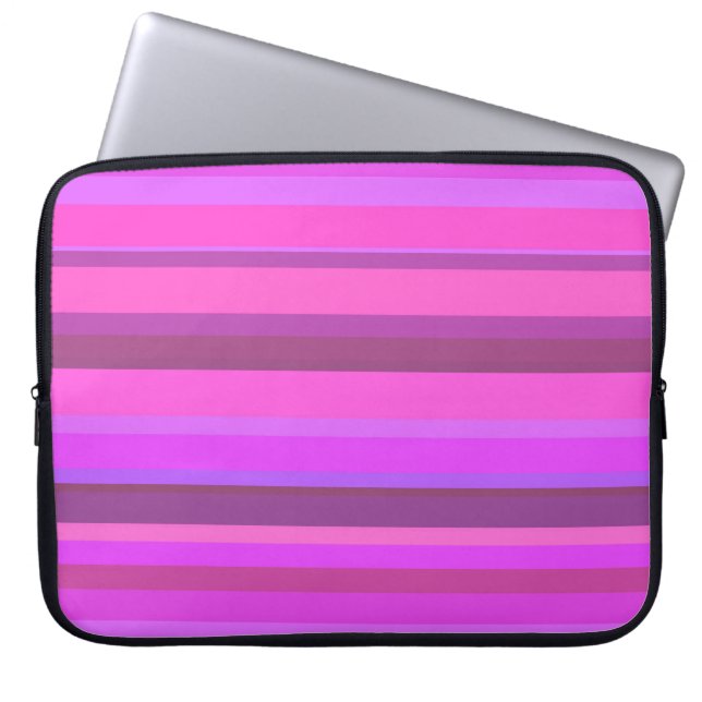Capa Para Notebook Listras horizontais rosa (Frente)