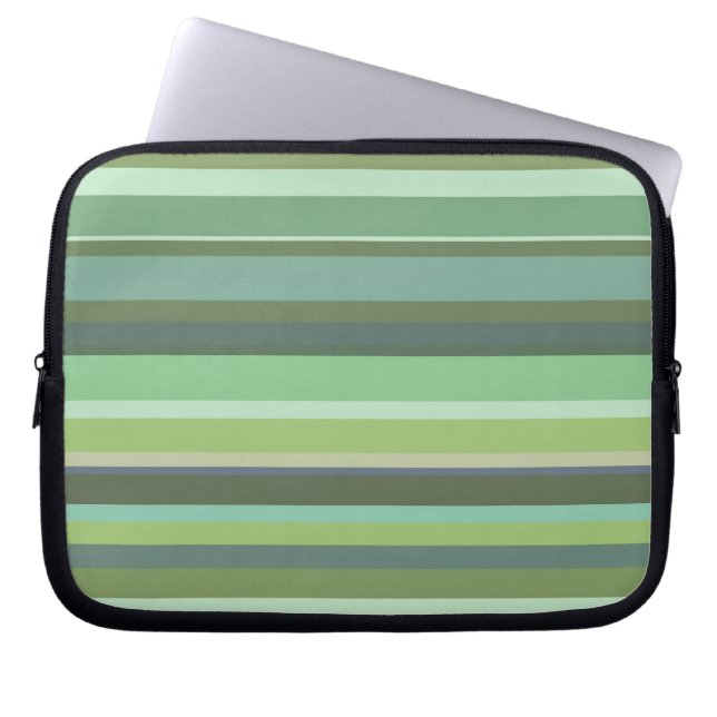 Capa Para Notebook Listras horizontais verde-oliva (Frente)