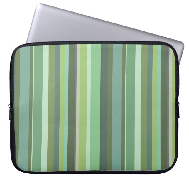 Capa Para Notebook Listras horizontais verde-oliva (Frente)