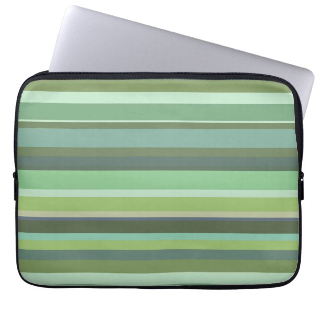 Capa Para Notebook Listras horizontais verde-oliva (Frente)