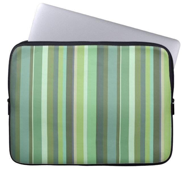 Capa Para Notebook Listras horizontais verde-oliva (Frente)