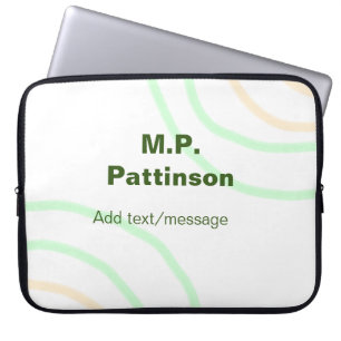 Capa Para Notebook Listras laranja verdes adicionam nome mensagem tex