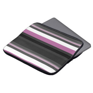 Capa Para Notebook Listras pretas, cinzas e brancas