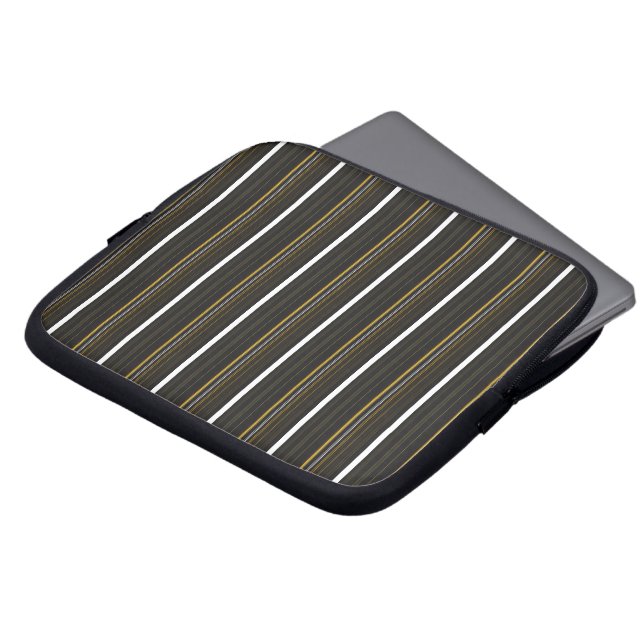 Capa Para Notebook Listras pretas e amarelas fofas (Frente Topo)