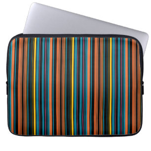 Capa Para Notebook Listras pretas e azuis fofas
