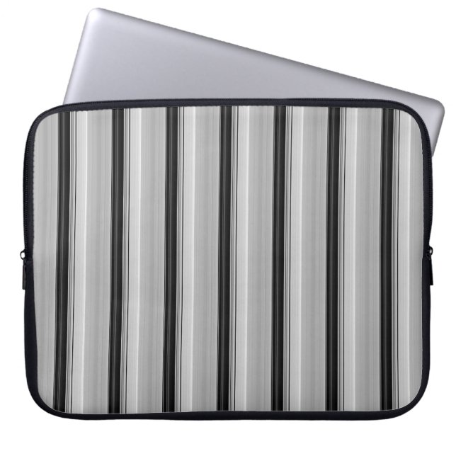 Capa Para Notebook Listras pretas e cinzas fofas (Frente)