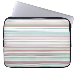 Capa Para Notebook Listras rosa, aqua, hortelã, chuva de primavera e