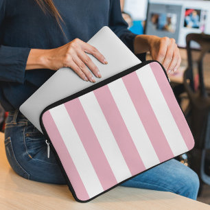 Capa Para Notebook Listras Rosa, Listras Brancas, Padrões Laminados