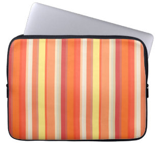 Capa Para Notebook Listras vermelhas laranja-brancas
