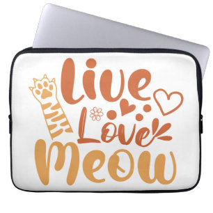 Capa Para Notebook Live Love Meow
