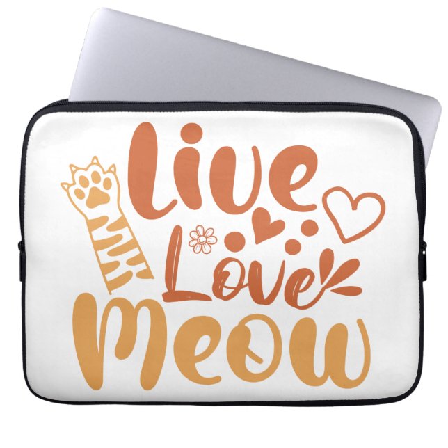 Capa Para Notebook Live Love Meow (Frente)