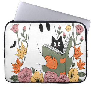Capa Para Notebook Livro de Leitura do Fantasma do Halloween Gato