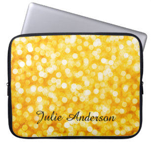 Capa Para Notebook Livro Dourado moderno com nome personalizado