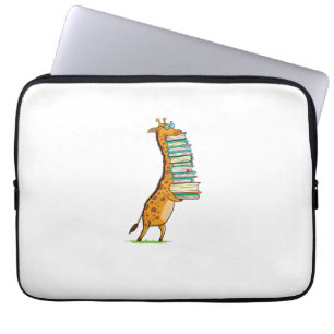 Capa Para Notebook Livro Engraçado Lendo Girafa Eu Amo Minha Bibliote