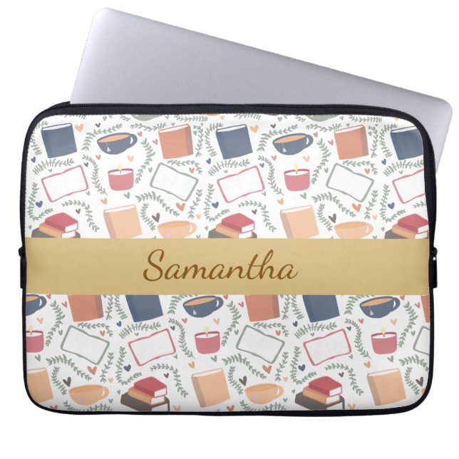 Capa Para Notebook Livros, Velas E Chá (Frente)