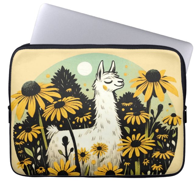 Capa Para Notebook Llama Black Eyed Susans (Frente)