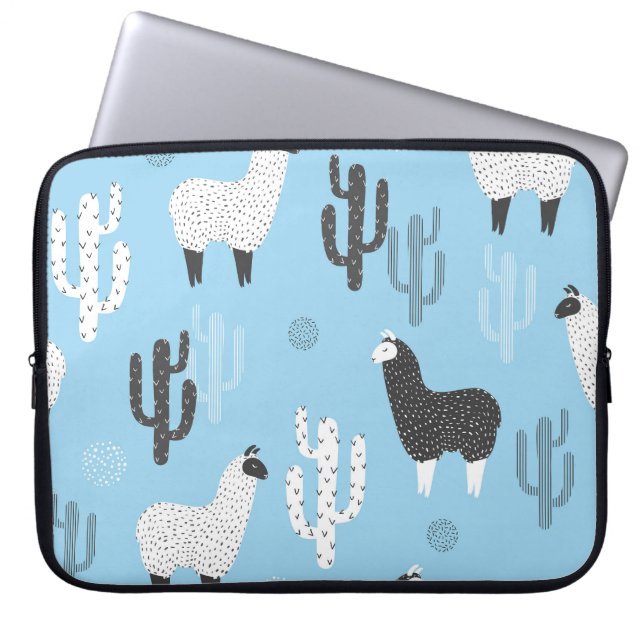 Capa Para Notebook Llama e cacto, padrão fofo. (Frente)