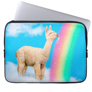 Capa Para Notebook Llama Licitando o Arco-Íris