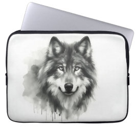 Capa Para Notebook Lobo Cinzento Majestoso Deslumbrante Vida Selvagem
