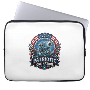 Capa Para Notebook Lobo da Liberdade Patriótico Ai Cyberpunk Futuro L