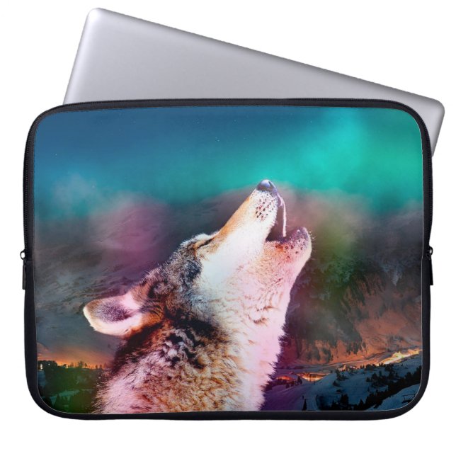 Capa Para Notebook Lobo-guindaste nas montanhas (Frente)