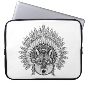 Capa Para Notebook Lobo inspirado na capota emplumada da guerra