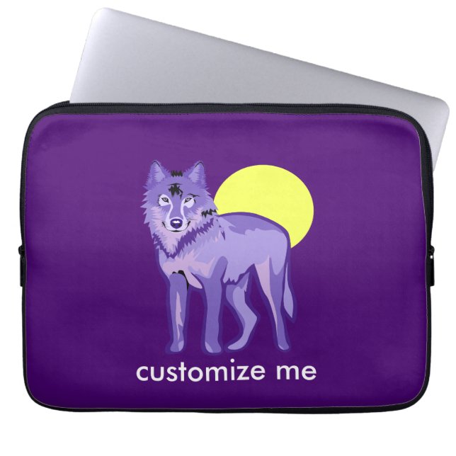 Capa Para Notebook Lobo Roxo Cheia (Frente)