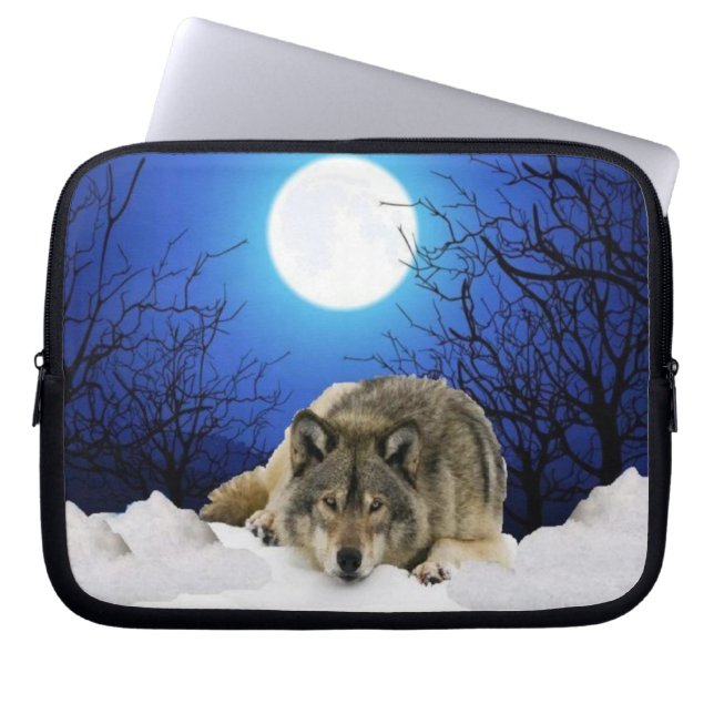 Capa Para Notebook Lobo só do observador em uma bolsa de laptop (Frente)
