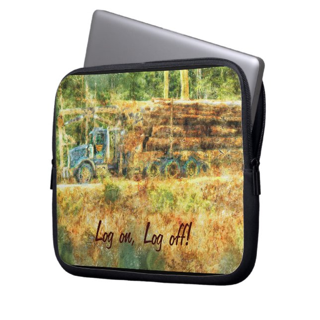 Capa Para Notebook Logging Truck Humor's Art Bolsa de laptop (Frente Esquerda)