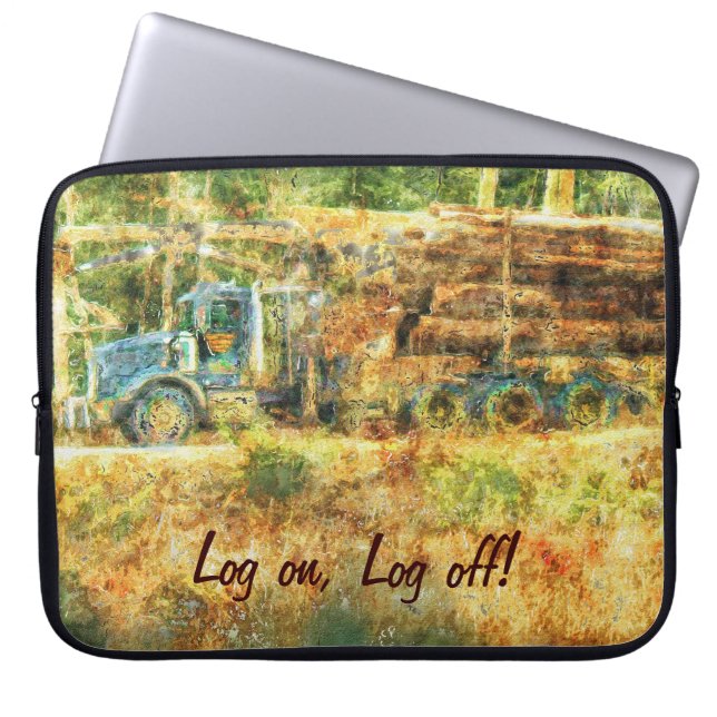 Capa Para Notebook Logging Truck Humor's Art Bolsa de laptop (Frente)