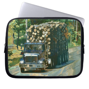 Capa Para Notebook Logging Truck Truck Driver's Art Bolsa de laptop