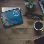 Capa Para Notebook Logótipo azul elegante e colorido ondulado<br><div class="desc">Bolsa de laptop azul elegante e colorida ondulada com logotipo corporativo. Perfeito para presente.</div>
