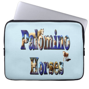 Capa Para Notebook Logotipo com Imagem de Cavalos Palomino