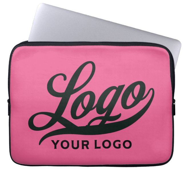 Capa Para Notebook Logotipo comercial em rosa quente, personalizado p (Frente)